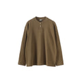 BUTTBILL Henry Collar Simple Casual Vintage Long Sleeve