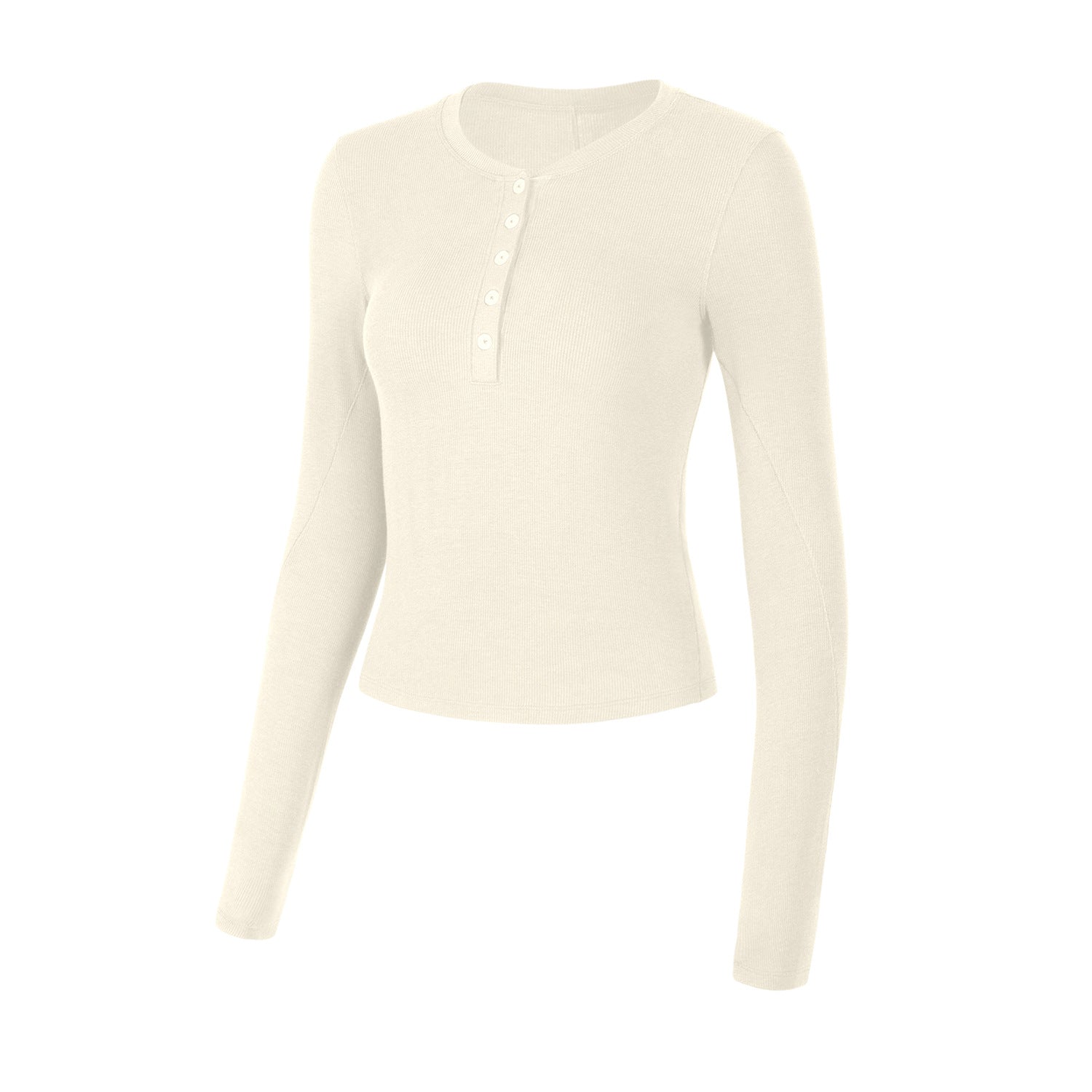 Athena Lulu Slim Fit Button Henry Collar Yoga Top