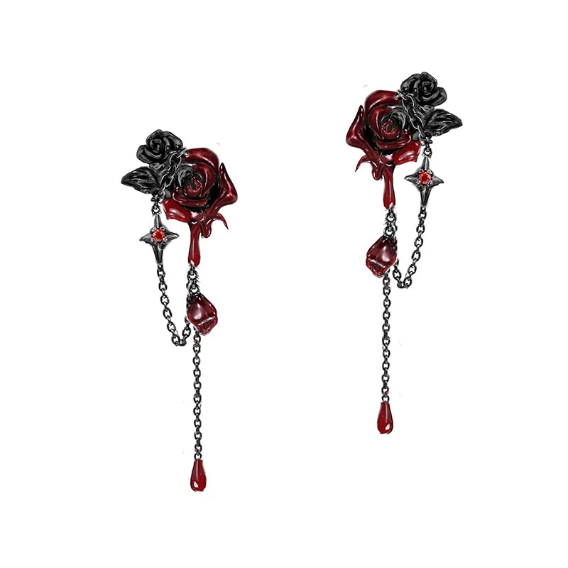 MASW Rose Tassel Drop Earrings