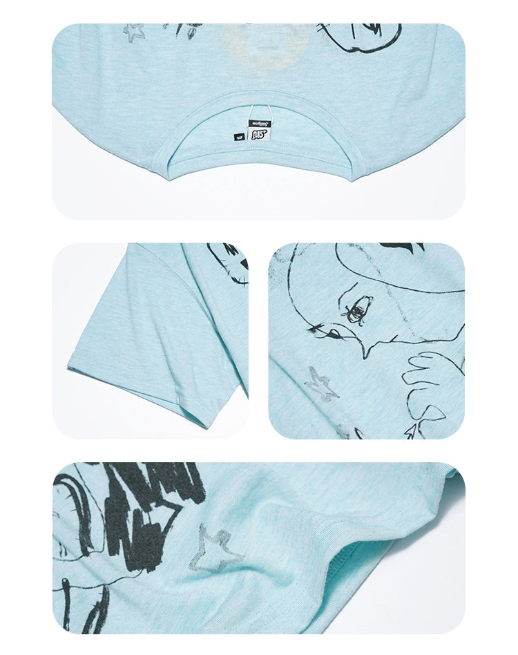 STILLYOU Love Line Graffiti Print Tee