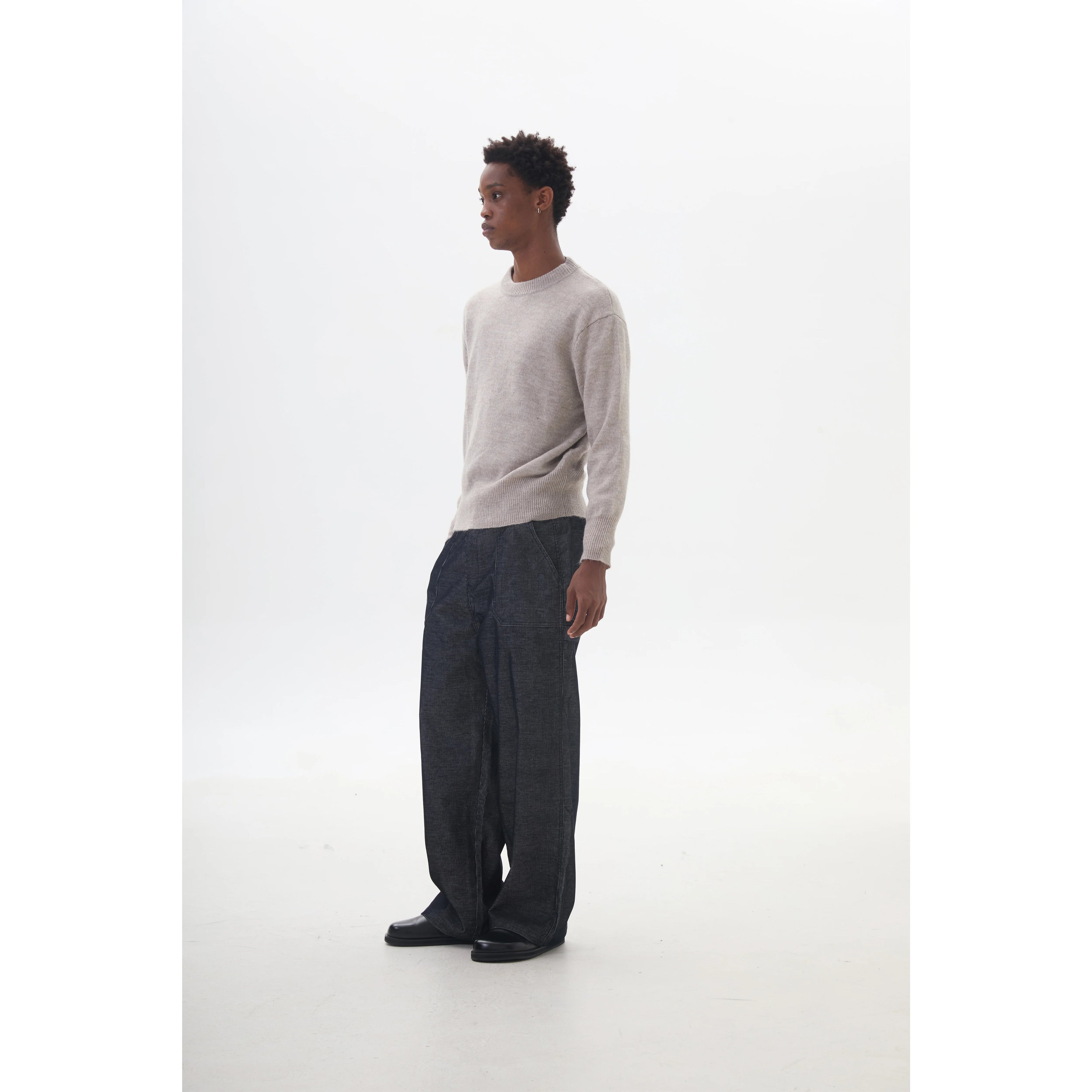 Anniehall Neckline Long Thread Sweater Knitted Sweater