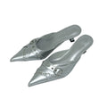 Mooreyu Pointed Leather Bag Head Stilettos