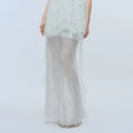 J TheChosen Pleated Sequined Streamer Lace Mesh Skirt Set