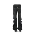 DoublePunch Denim Curved-Seam Retro Low-Rise Y2K Flared Pants