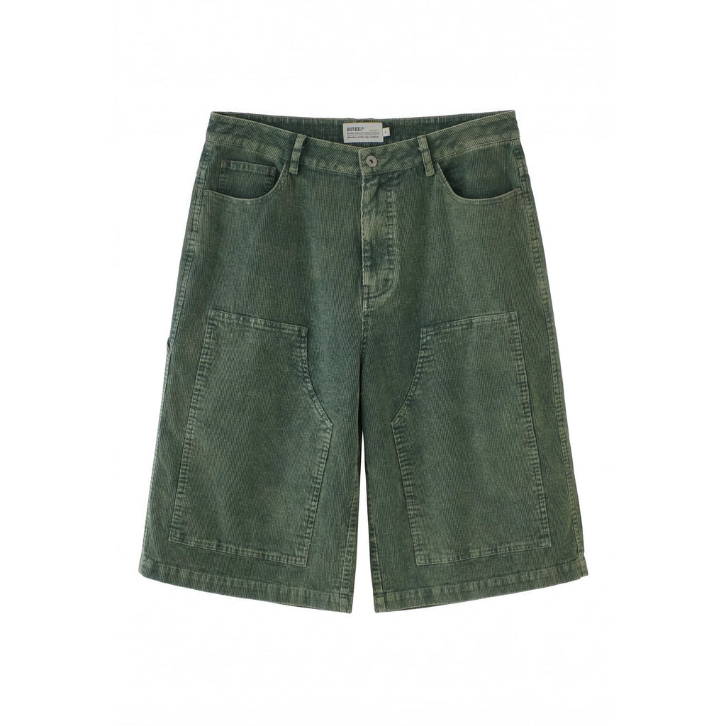 BUTTBILL 11W Corduroy Washed Casual Knee-Length Shorts