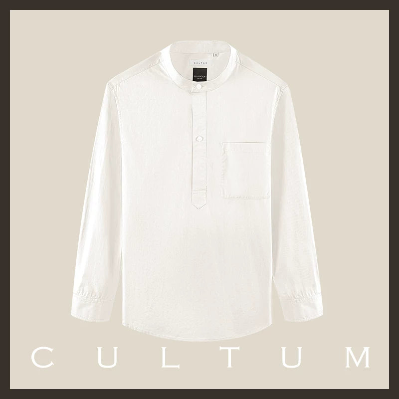 CULTUM Relaxed Breathable Stand-Collar Long-Sleeve Shirt