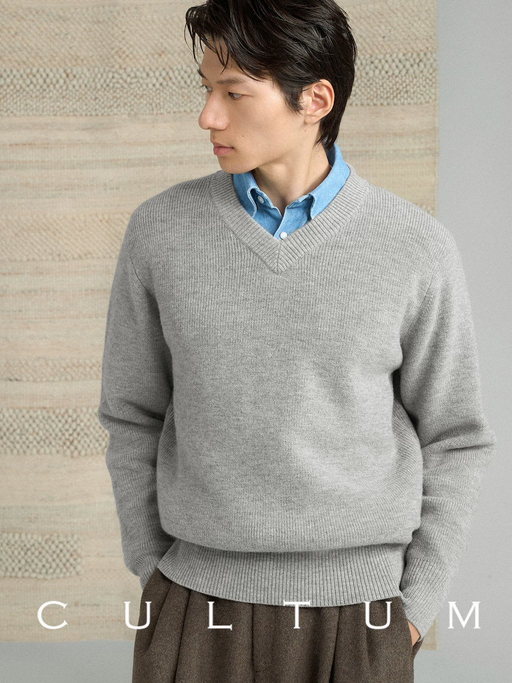 CULTUM Vintage Versatile Warm Knitted V-Neck Sweater