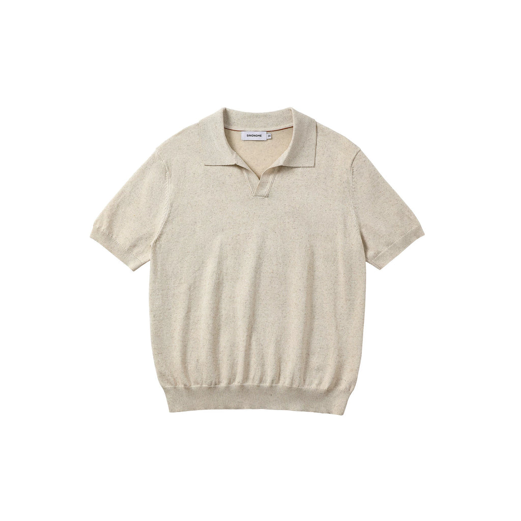 SINONOME Seagull Collar 400g Breathable Cropped Knit Tee