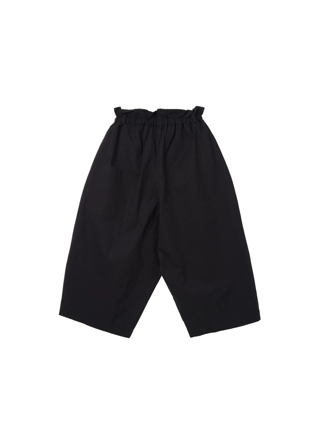 6CRAYON Black Lotus-Waist Cropped Wide-Leg Pants