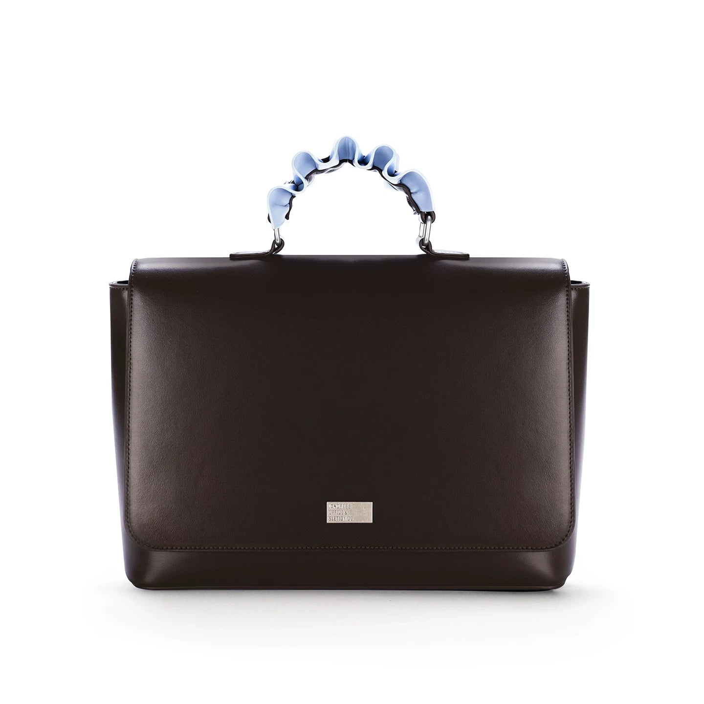 JANDRESS Brown Faux Leather Magnetic Snap Backpack