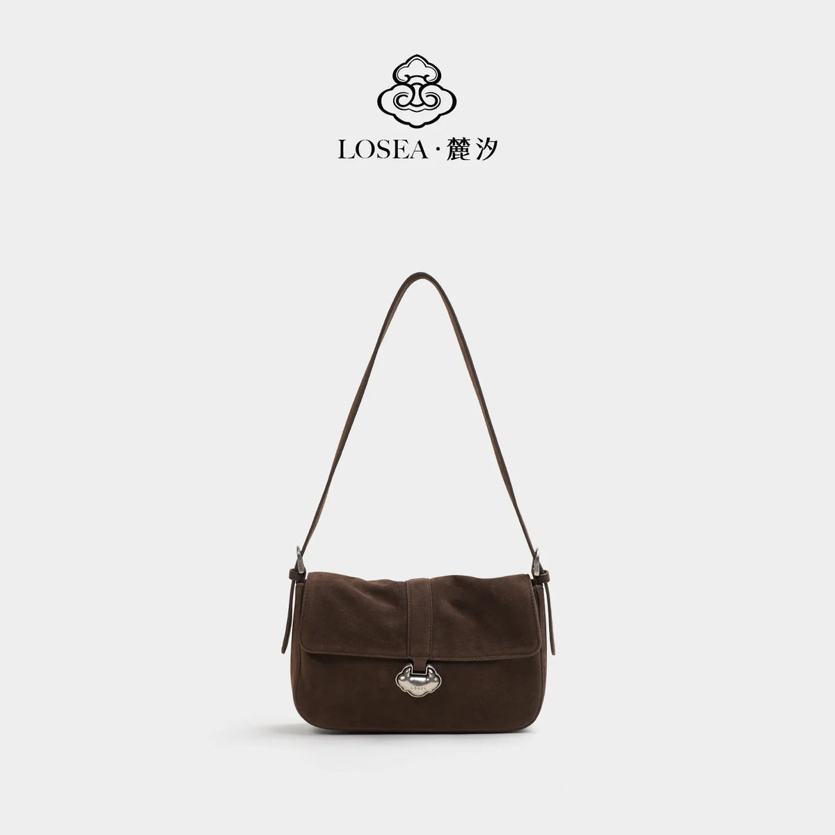 LOSEA Purple Faux Leather Magnetic Snap Underarm Bag