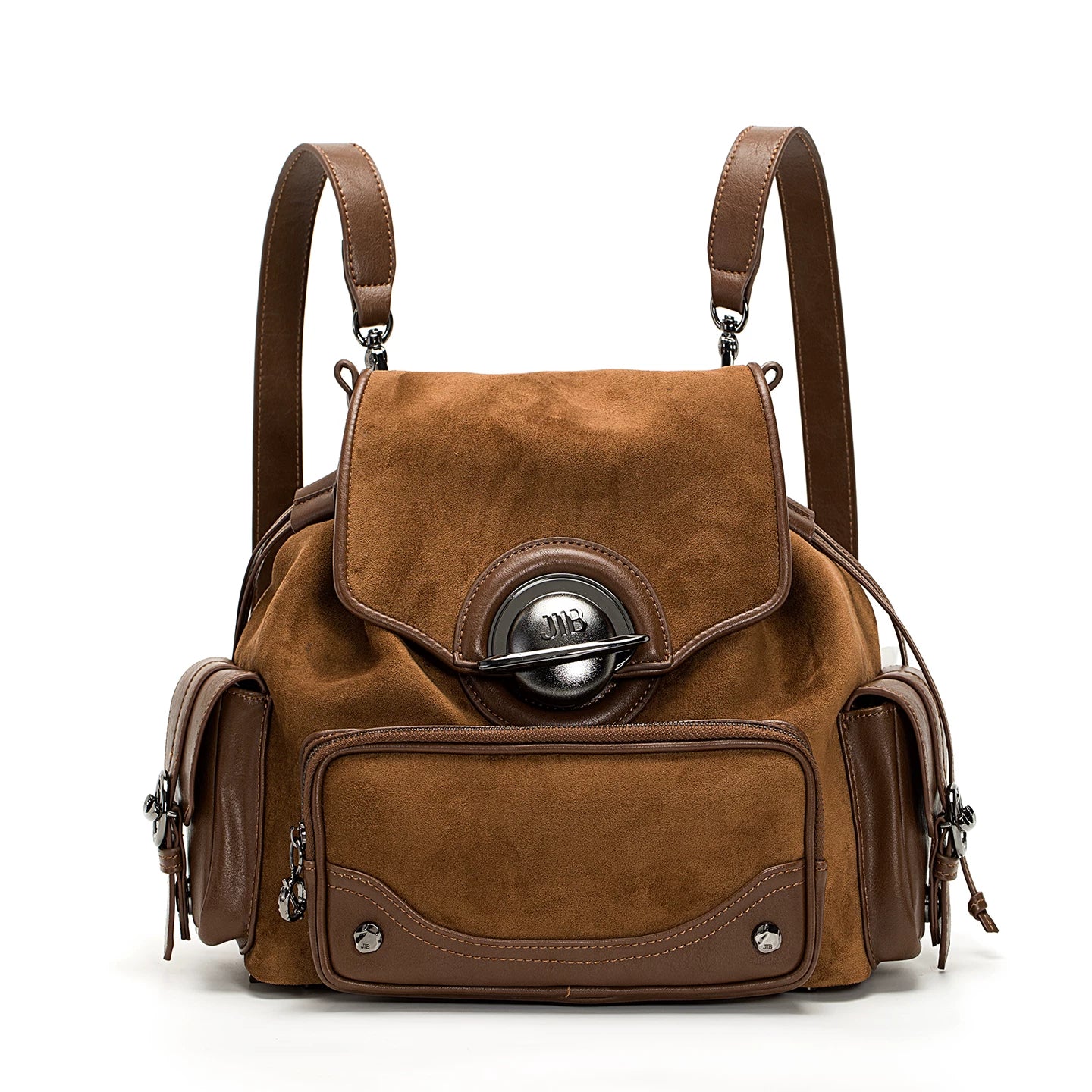 JELLY TOYBOY Chocolate Brown Canvas Zip-Top Backpack