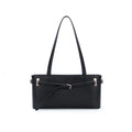 JANDRESS Black Faux Leather Zip-Top Underarm Bag