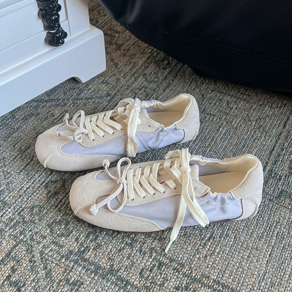 Lidaren Produced Leather Lace-Up Ballet Sneaker
