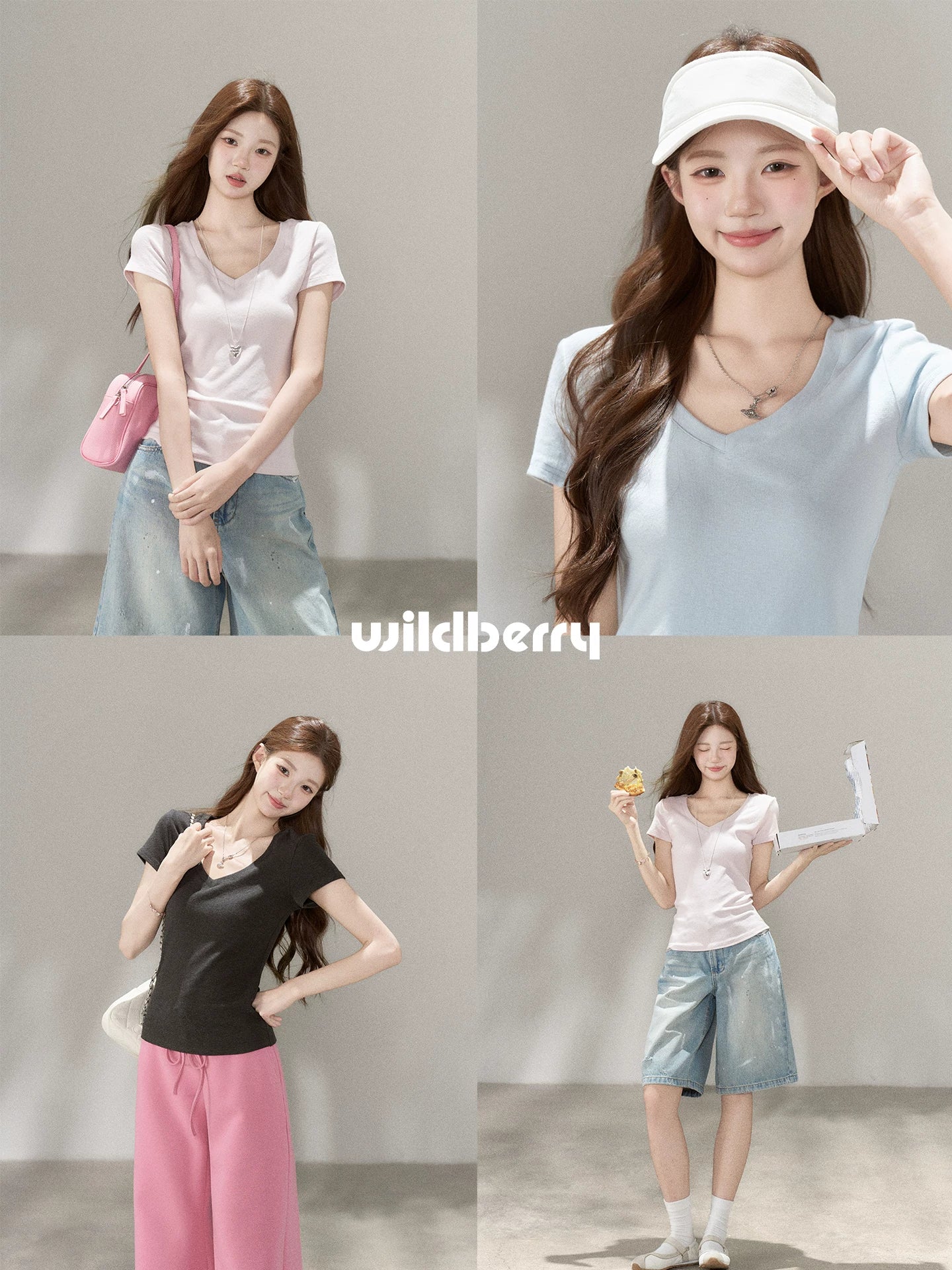 Wildberry V-Neck Slim Fit Tee