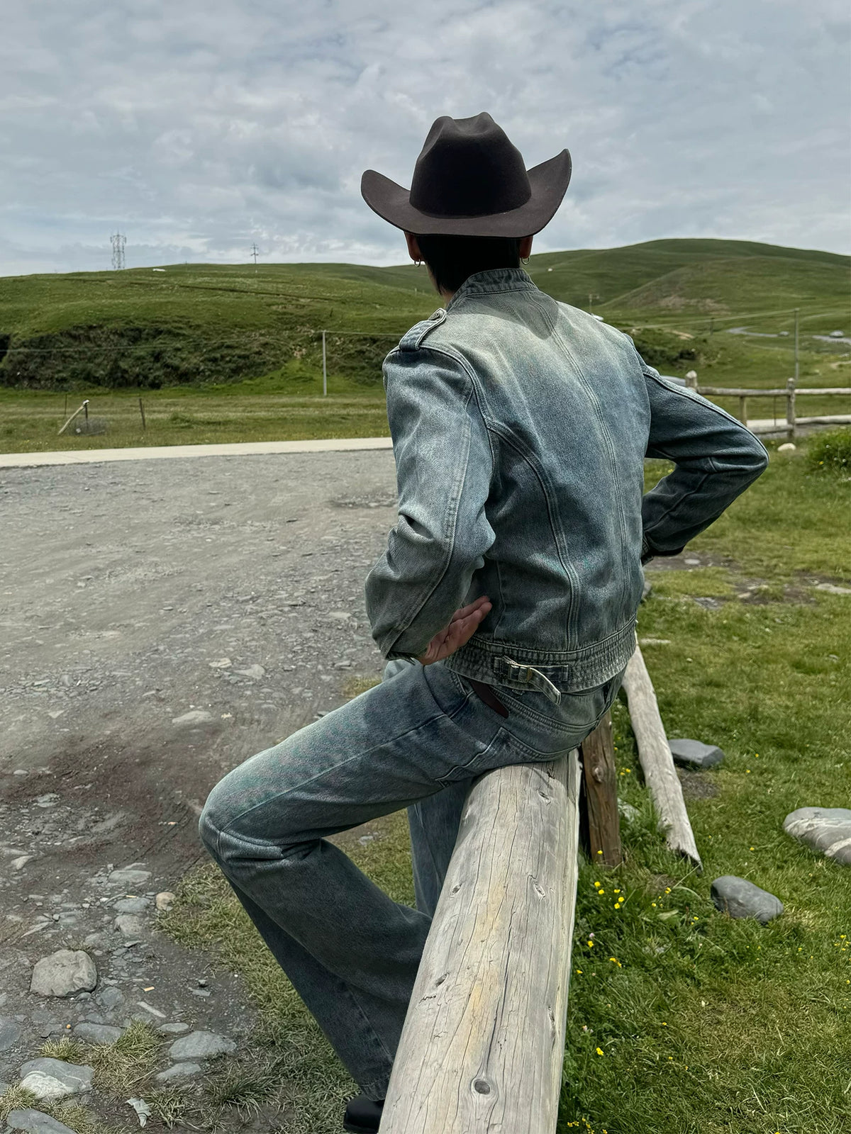 DM Tenacious Mountain Wild Washed Cropped Denim Jacket