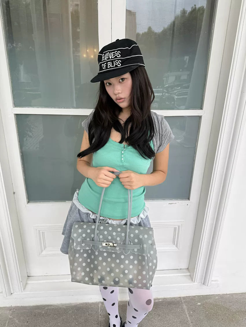 Fat*2 Polka Dot Faux Leather Tote