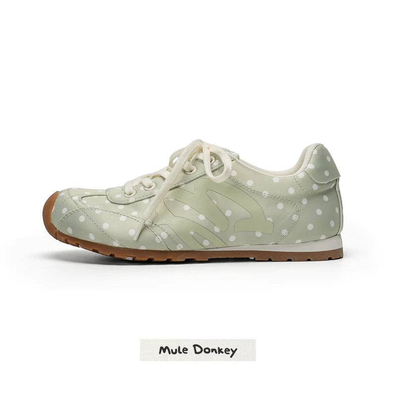 Mule Donkey Canvas Lace-Up Round-Toe Sneaker
