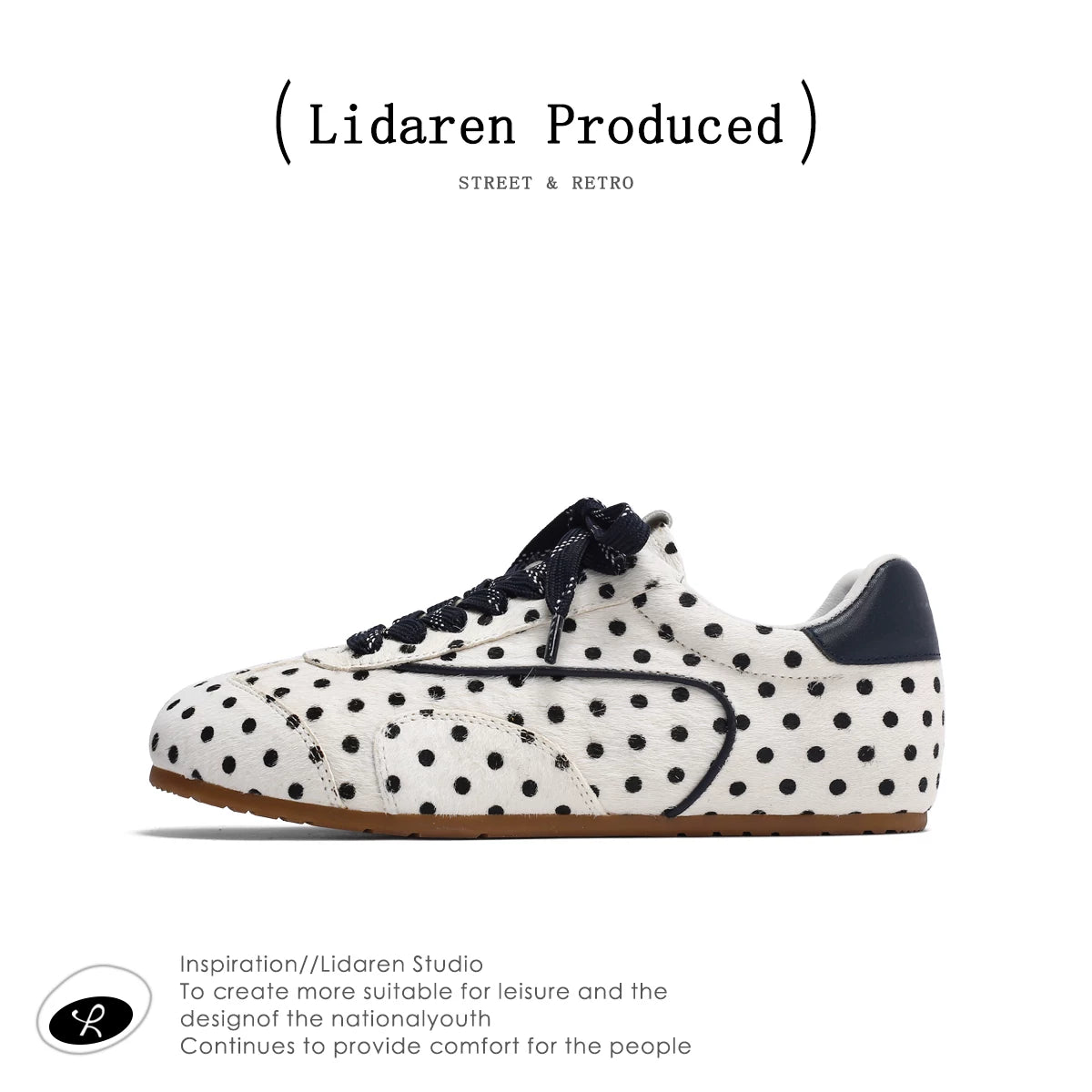 Lidaren Produced Leopard Print Leather Lace-Up Ballet Flat