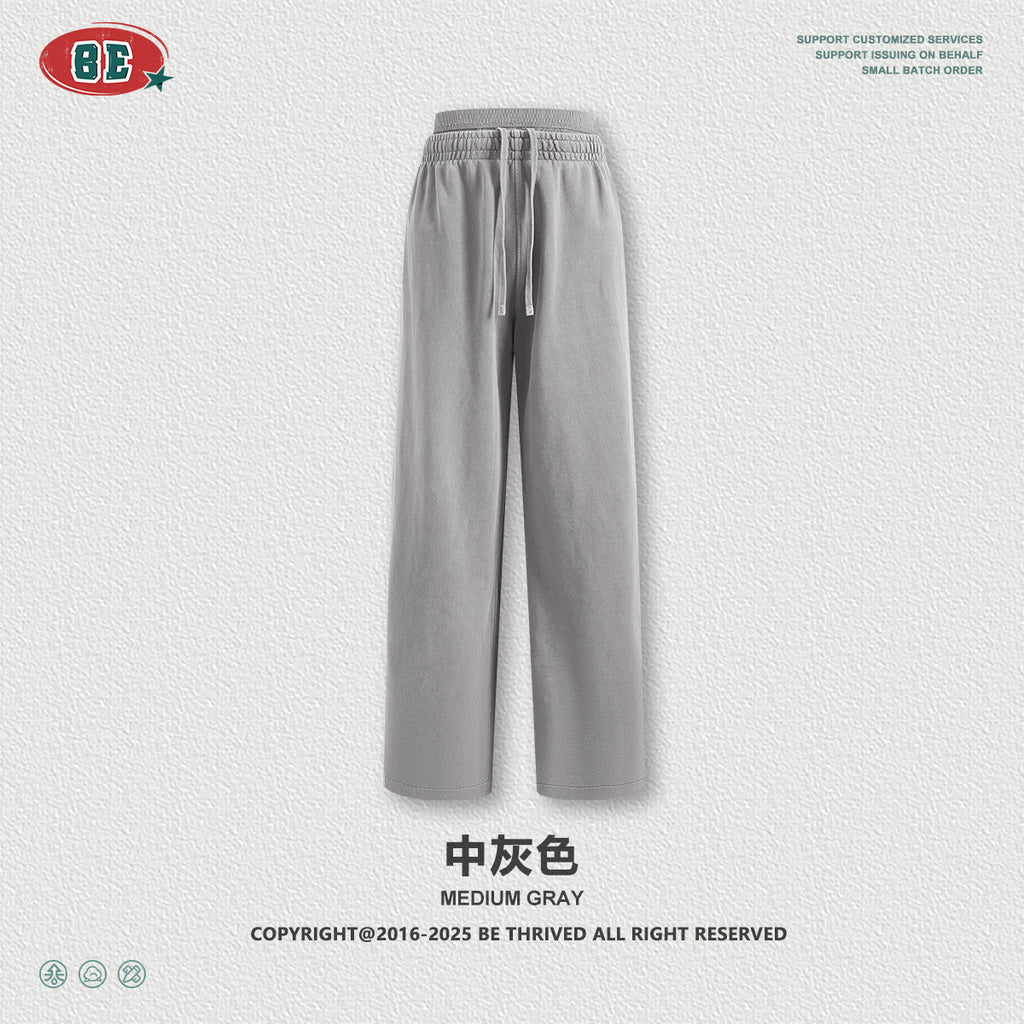 BE Retro Style Old and Thin Double Waist Casual Pants