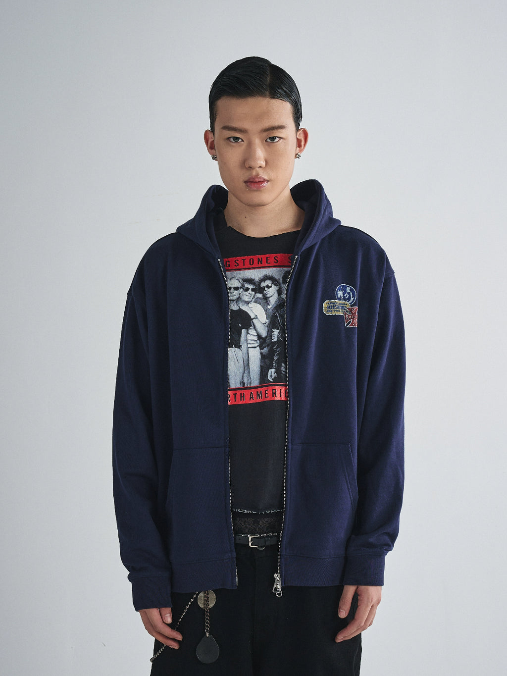 RUSURE Casual Simple Zip Hooded Sweater