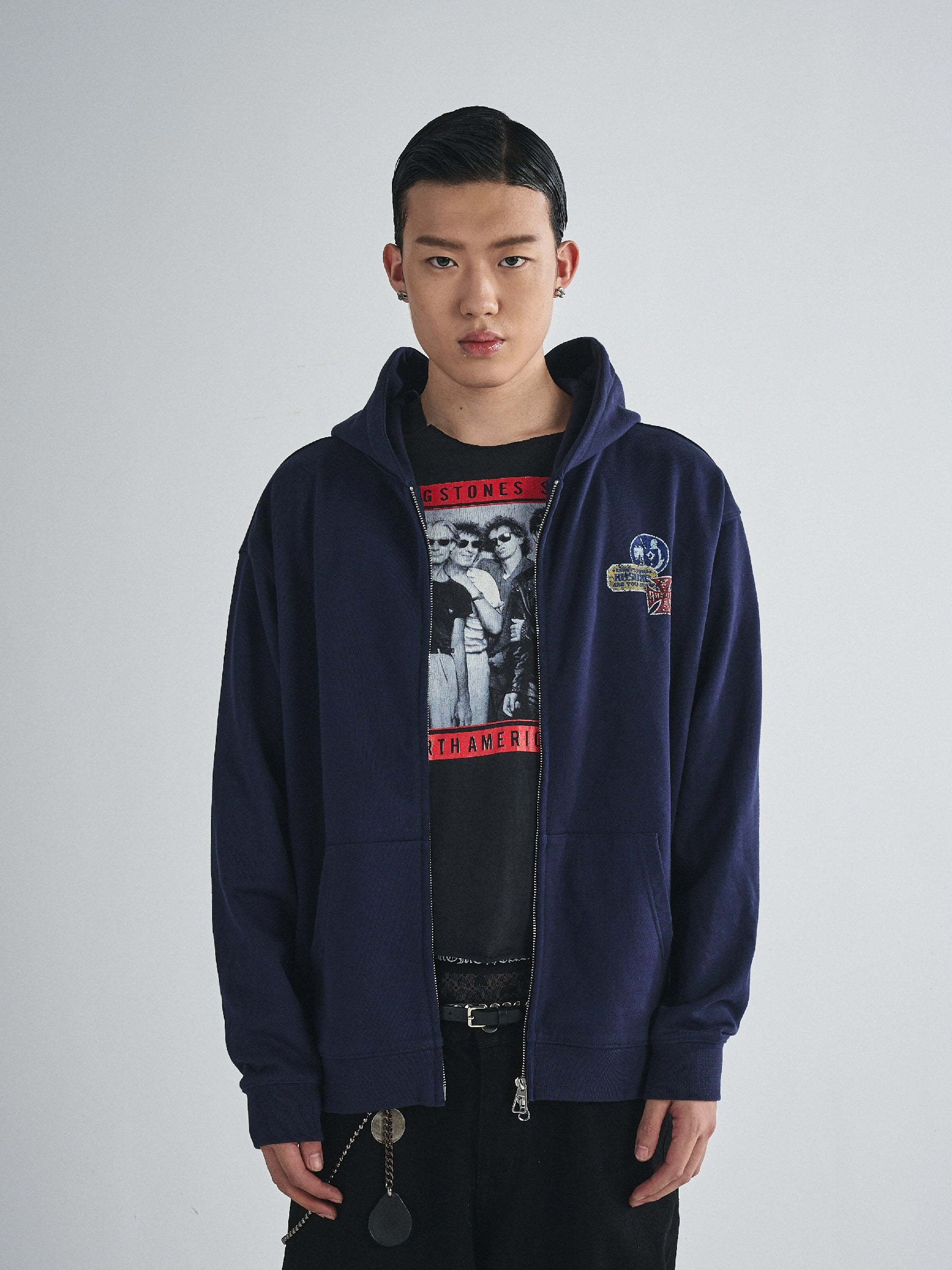 RUSURE Casual Simple Zip Hooded Sweater