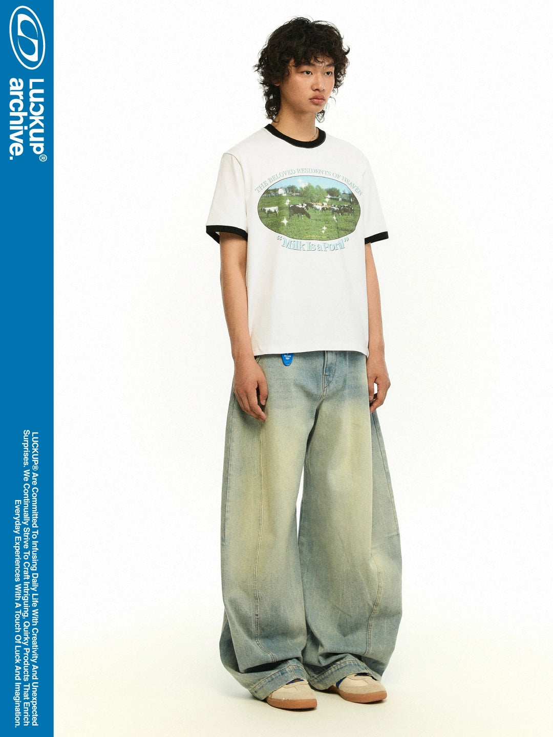 LUCKUP Retro Cow Print Tee