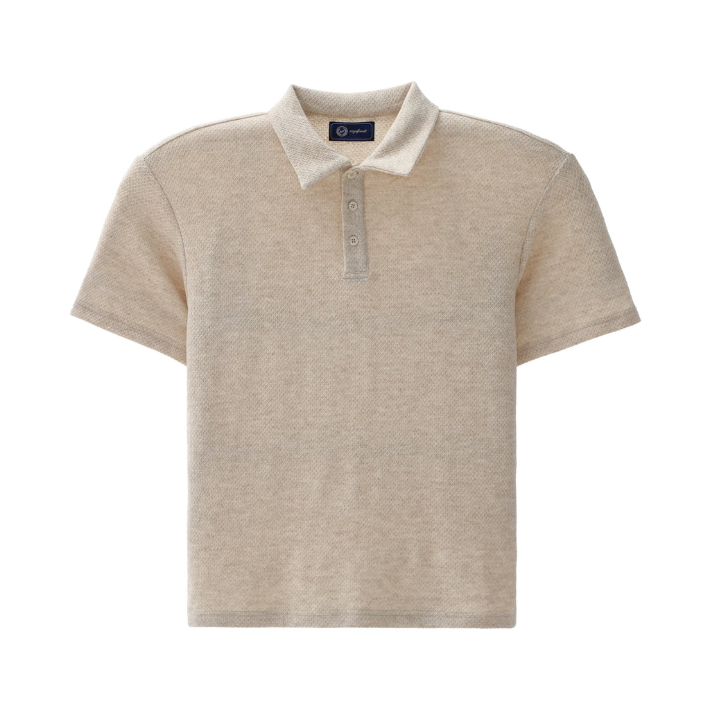 ZOZO FOREST Pineapple Knit Breathable Relaxed Polo