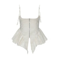 MAMC Frayed Boned Square-Neck Cropped Cami Top