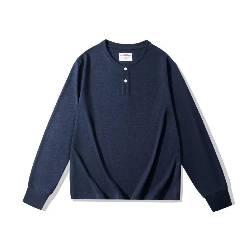 PrintAce Bamboo-Joint Cotton Breathable Loose-Fit Henley