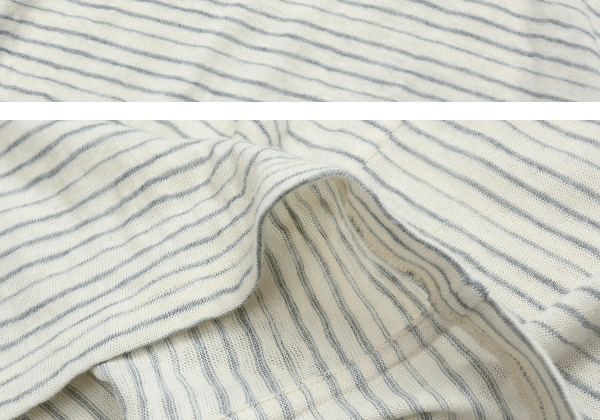 Set for Life Striped Lazy Casual Short Wide Crew Neck Long Sleeve
