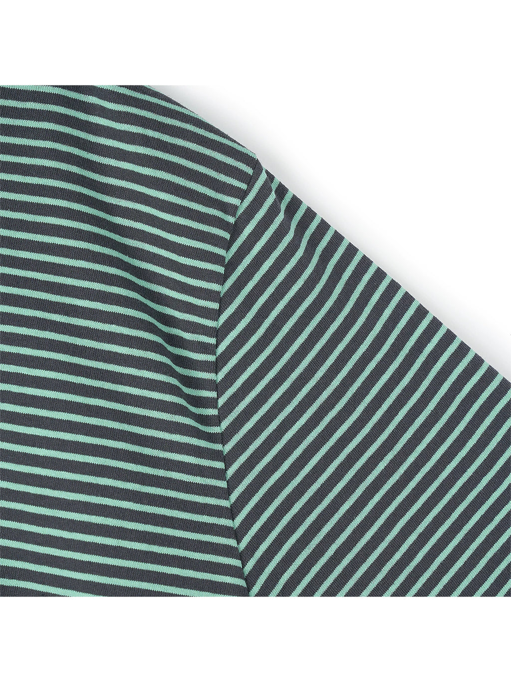 PARTIMENTO Vintage Striped Contrast Collar Loose-Fit Tee