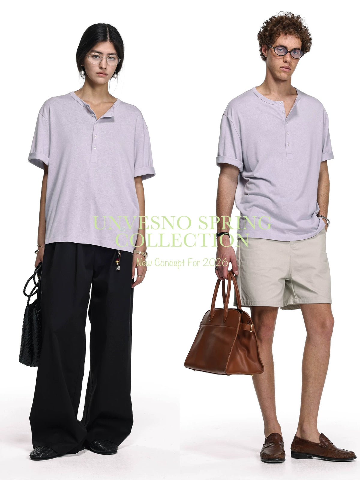 Unvesno Linen Blend Embroidery Relaxed Henley Tee