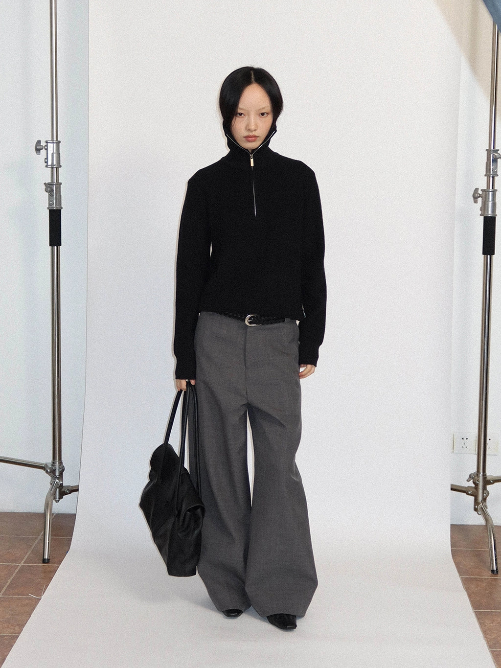 FUNKYFUN High Waist Straight Casual Trousers