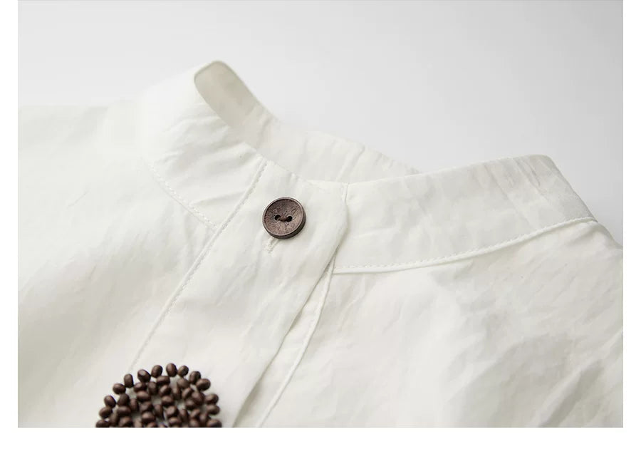 INDULGE Drawstring Vintage Long Sleeve Shirt