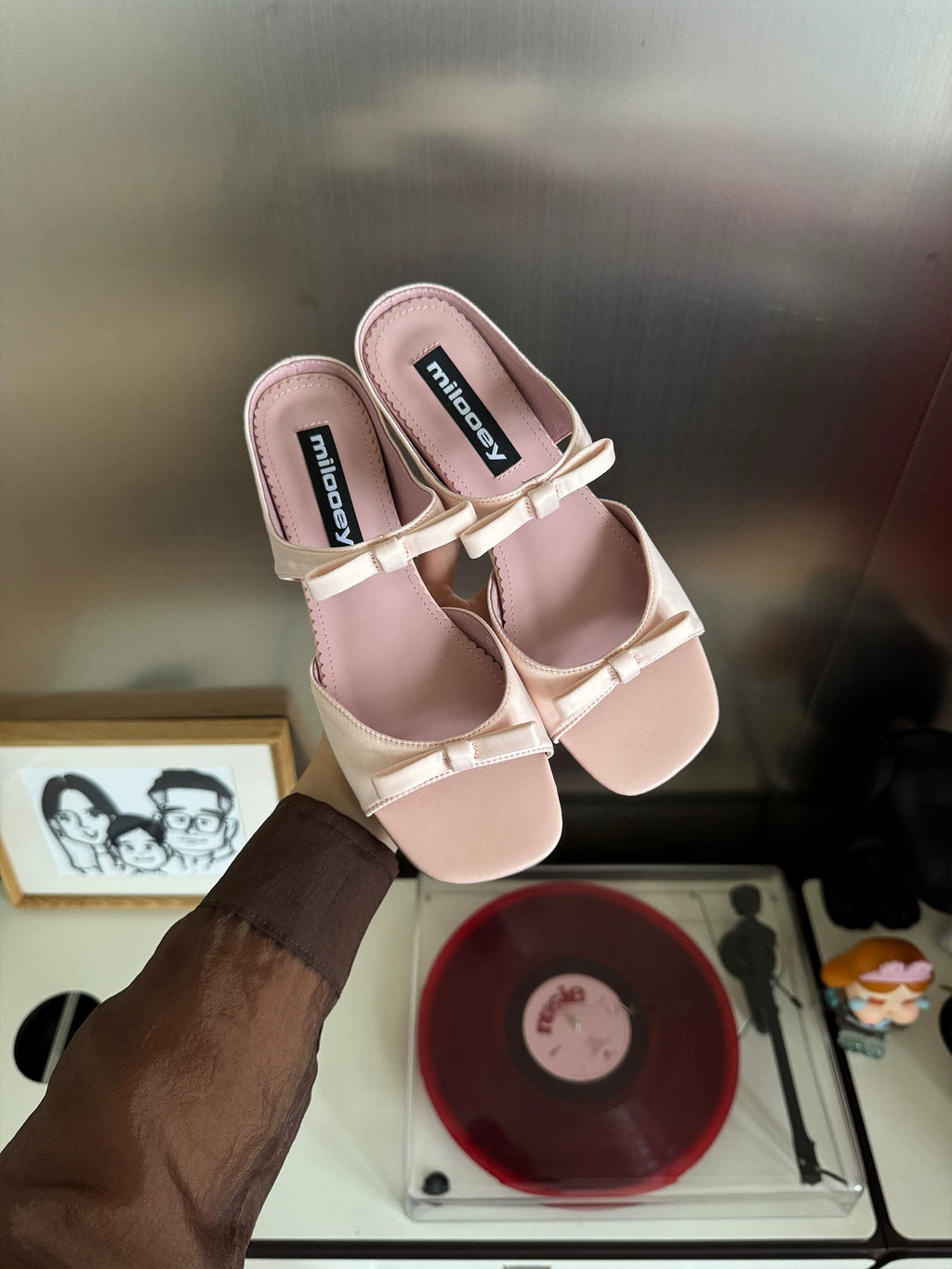 MILOOEY Leather Open-Toe Wedge Platform Sandal