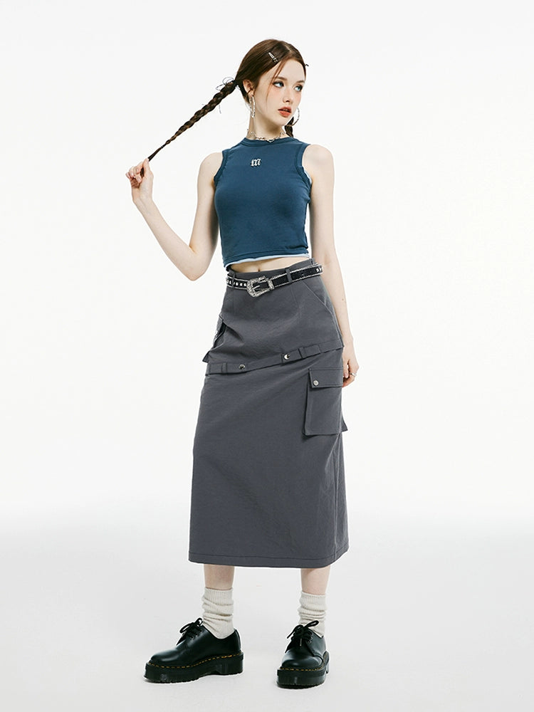 IMONE Back Hollow Contrast Vest