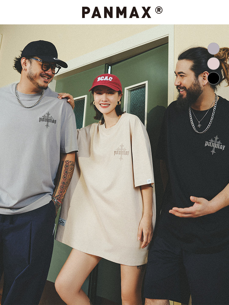 PANMAX Crew Neck Trendy Versatile Embroidery Tee