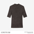 CHUYUQI Slim-fit Semi-turtleneck Bottomed Knitted Sweater