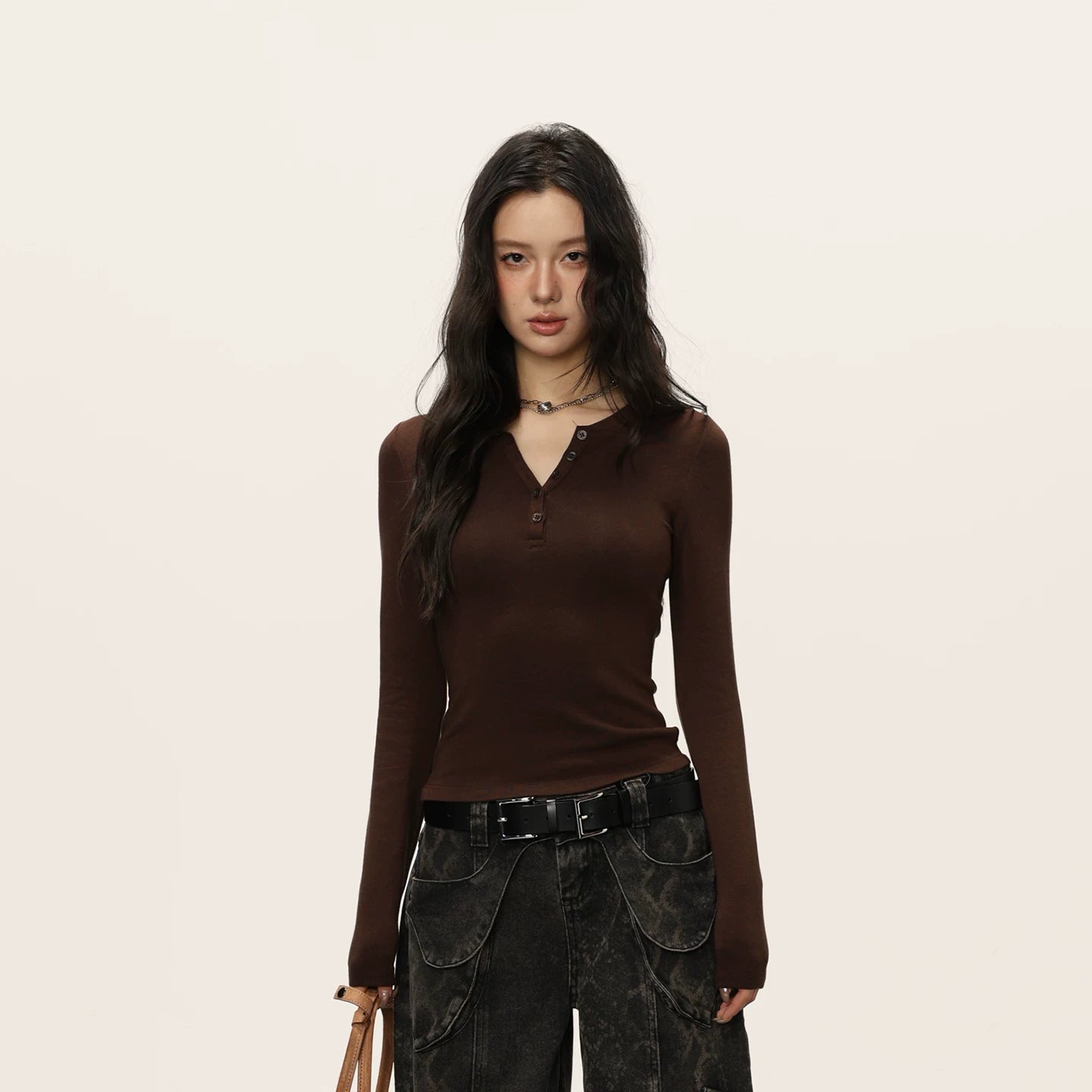 Cherry Melody Slim Fit Inner Versatile Long Sleeve