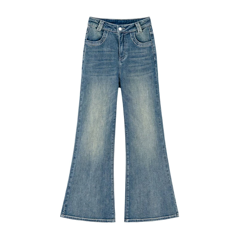 KANO High-Waist Flared Wide-Leg Slimming Jeans