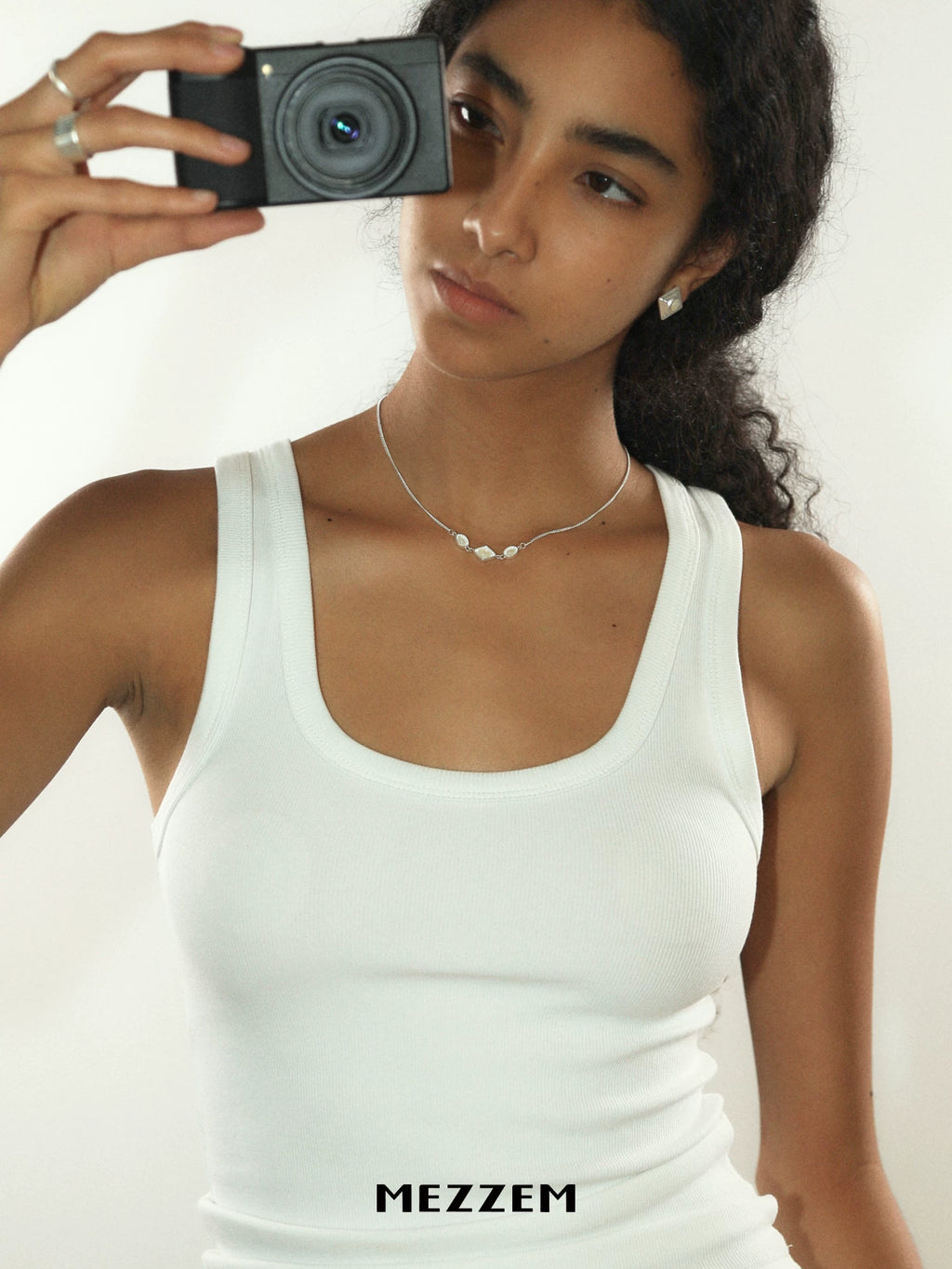 MEZZEM Diamond-Shaped Onyx Pendant Necklace