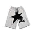 ColdAsia Star Skull Patchwork Embroidered Loose Capri Pants