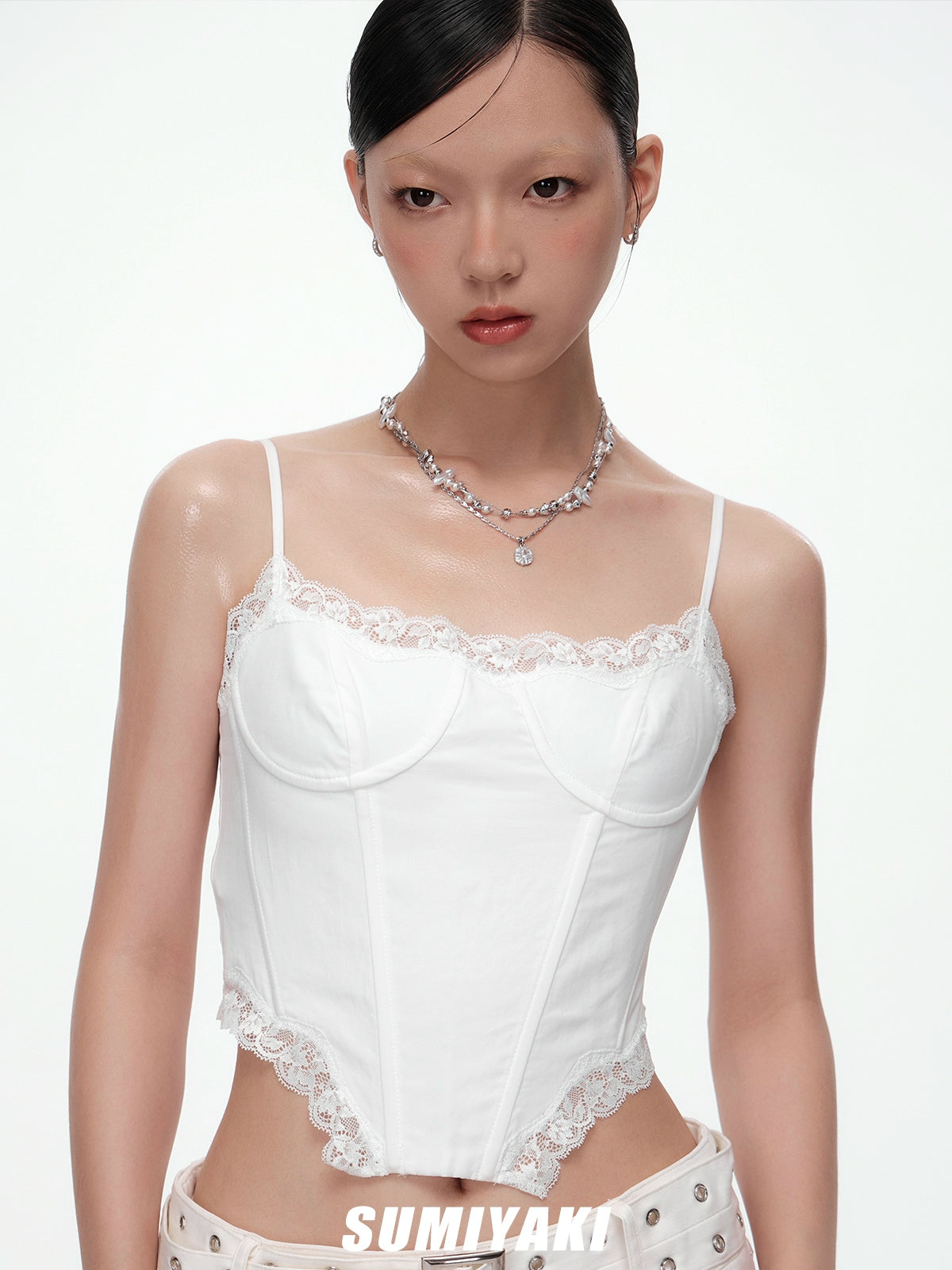 SUMIYAKI Broken Pearl Double Clavicle Chain