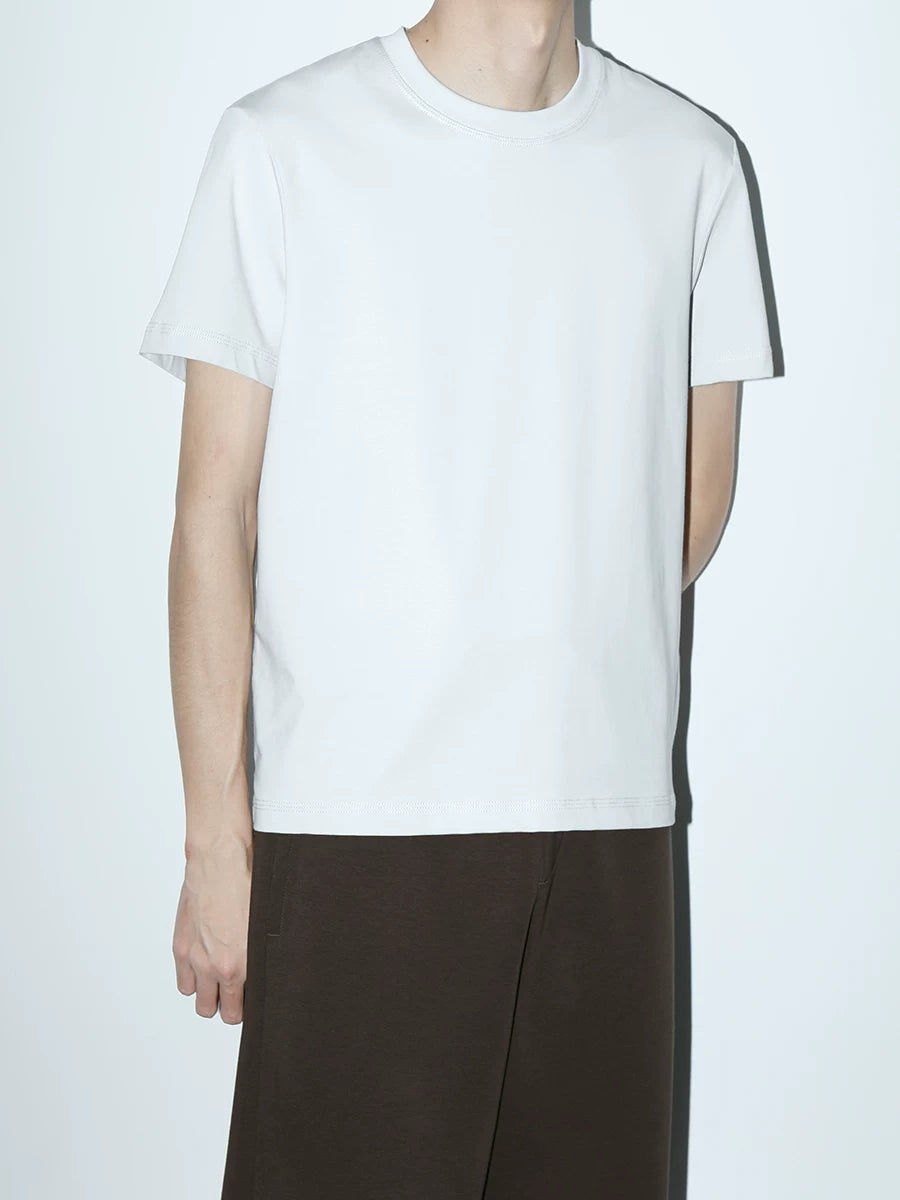 PLUS NO LOGO Retro Casual Simple Shoulder Tee
