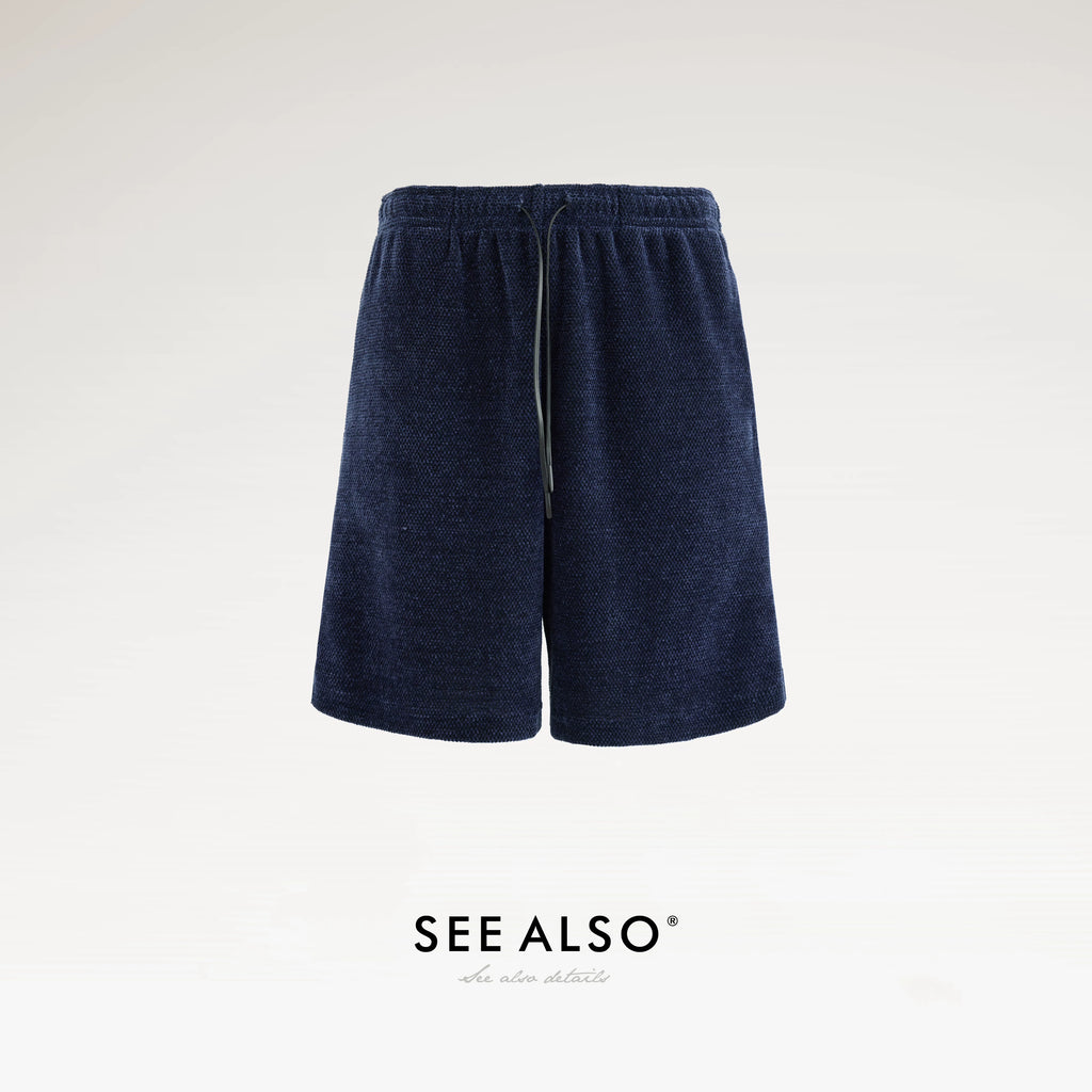 SEE ALSO Knitted Waffle Texture Straight-Leg Casual Shorts