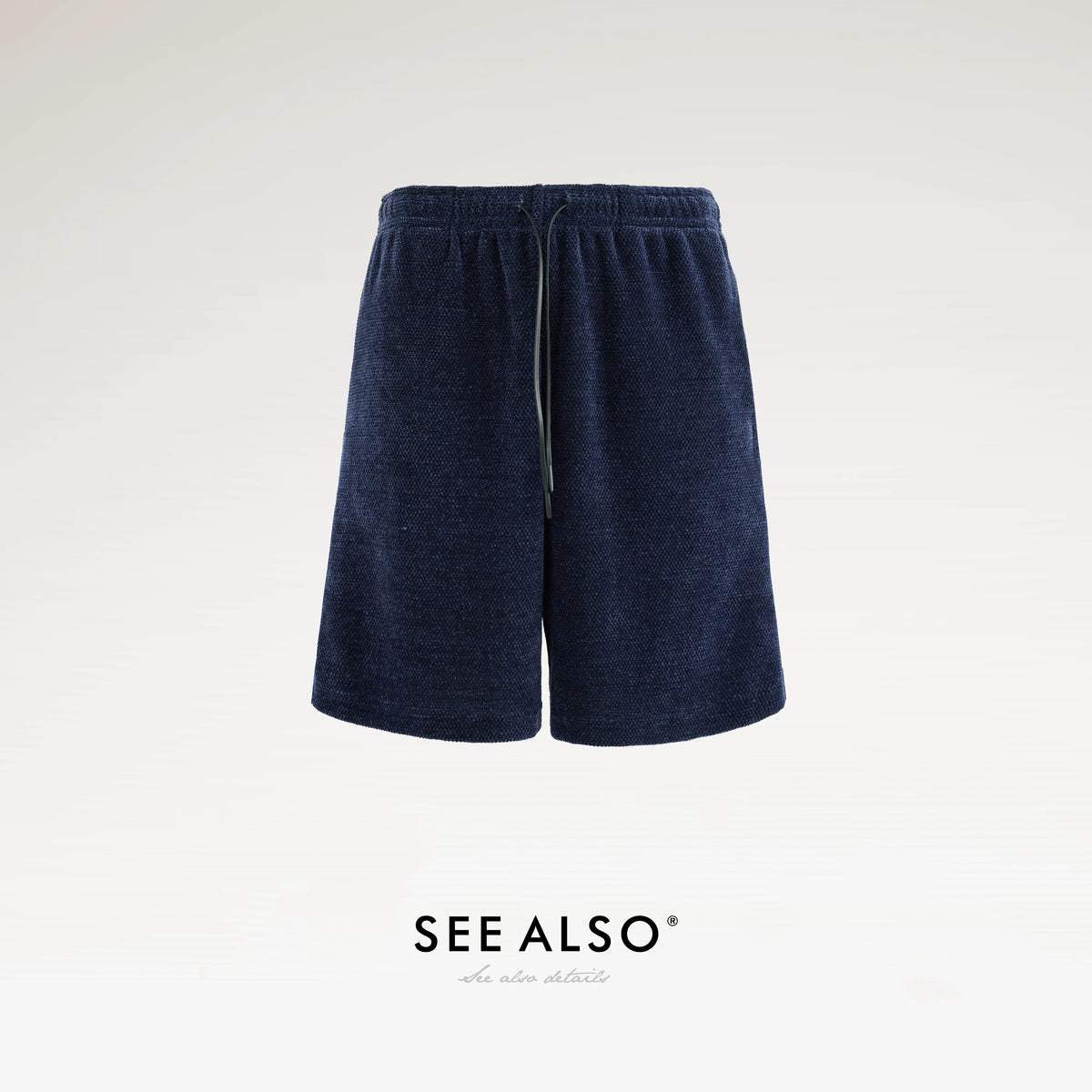 SEE ALSO Knitted Waffle Texture Straight-Leg Casual Shorts