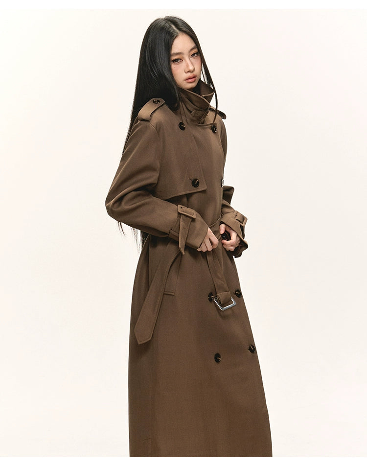 Anna Aneae Long Double-breasted Temperament Premium Coat