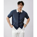KARESINO Casual Striped Ice Silk Knitted Sweater