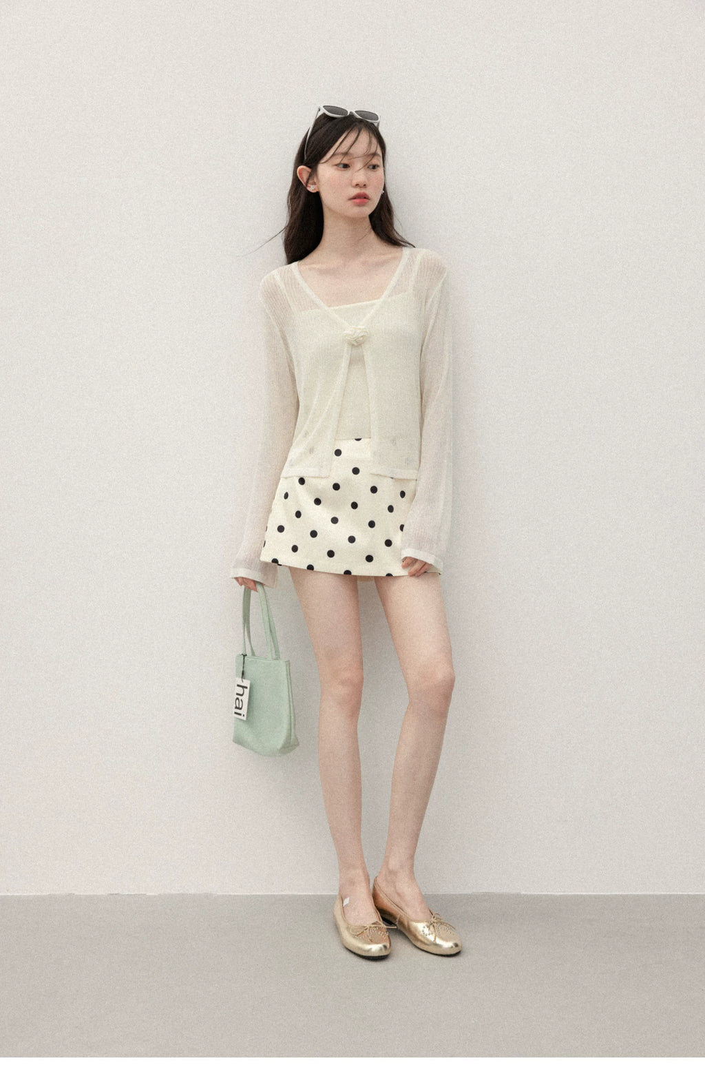 Cantonstory Cardigan with Sling Vest Two-piece Set